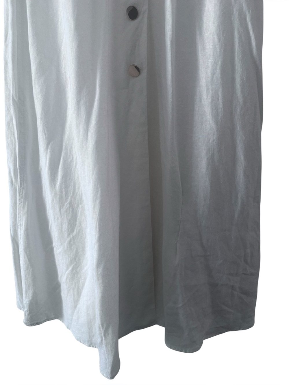 Zara White Button-Front Belted Poplin Maxi Dress - Picture 6 of 10